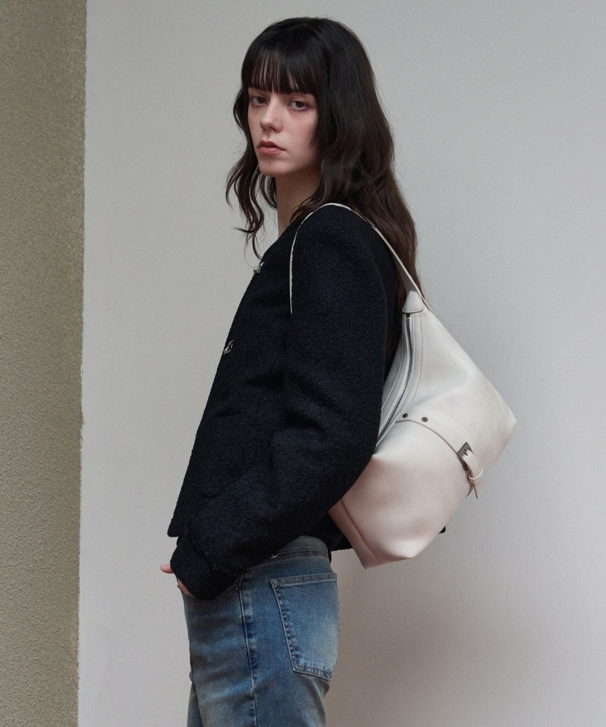 레더리(LEATHERY) 빈티지 벨티드 숄더백 [WASHED D.BR]