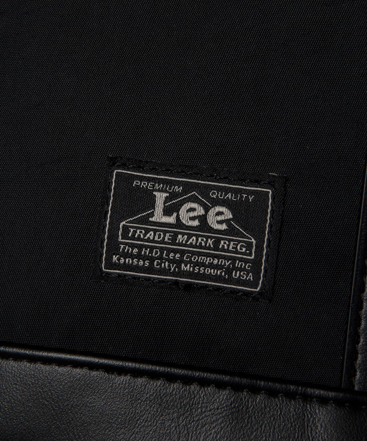 리(LEE) 레더 스트랩 미니 나일론 백팩 블랙