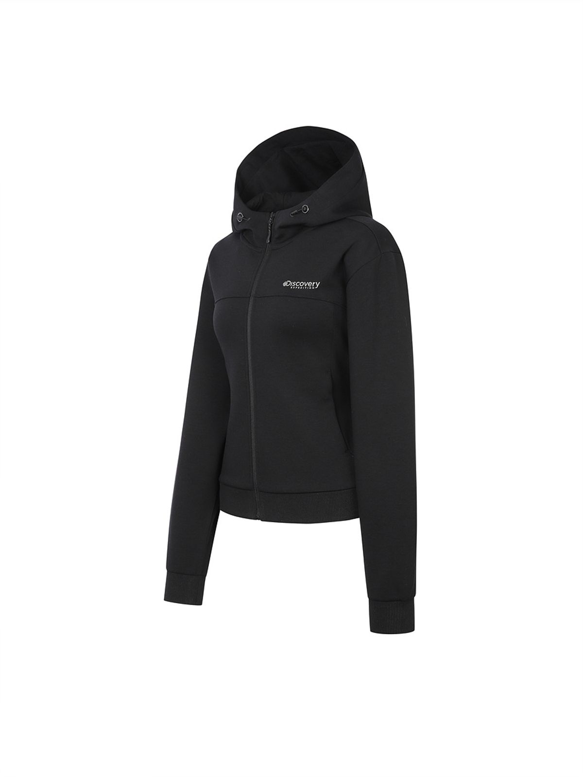 디스커버리 익스페디션(DISCOVERY EXPEDITION) 니트 에센셜 여성 트레이닝 크롭 자켓 (BLACK)