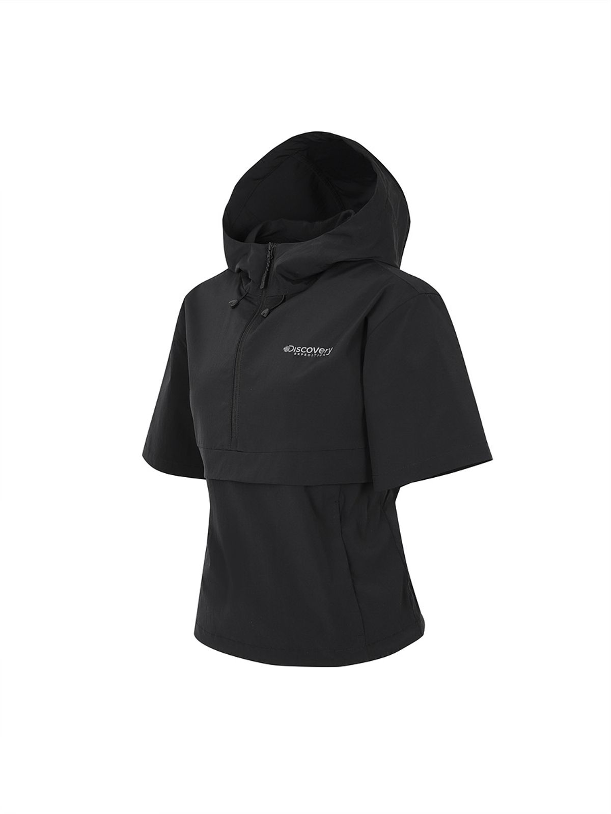 디스커버리 익스페디션(DISCOVERY EXPEDITION) 프레시벤트 여성 폴튼 트레이닝 반팔 아노락 (BLACK)
