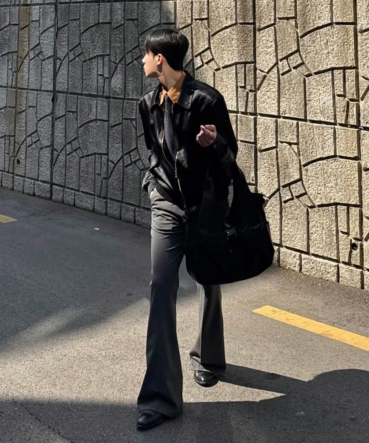 레더리(LEATHERY) 버클드 코튼 크로스 토트백 [BLACK]