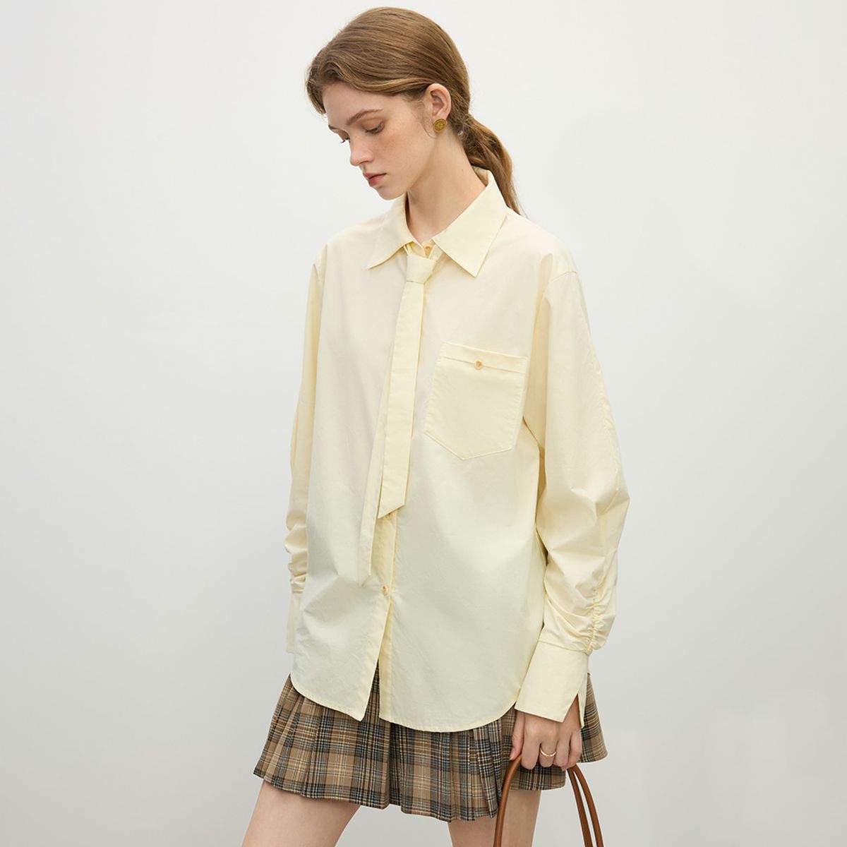 웬스데이딜라잇(WEDNESDAY DELIGHT) WD_Cotton tie set shirt_2color