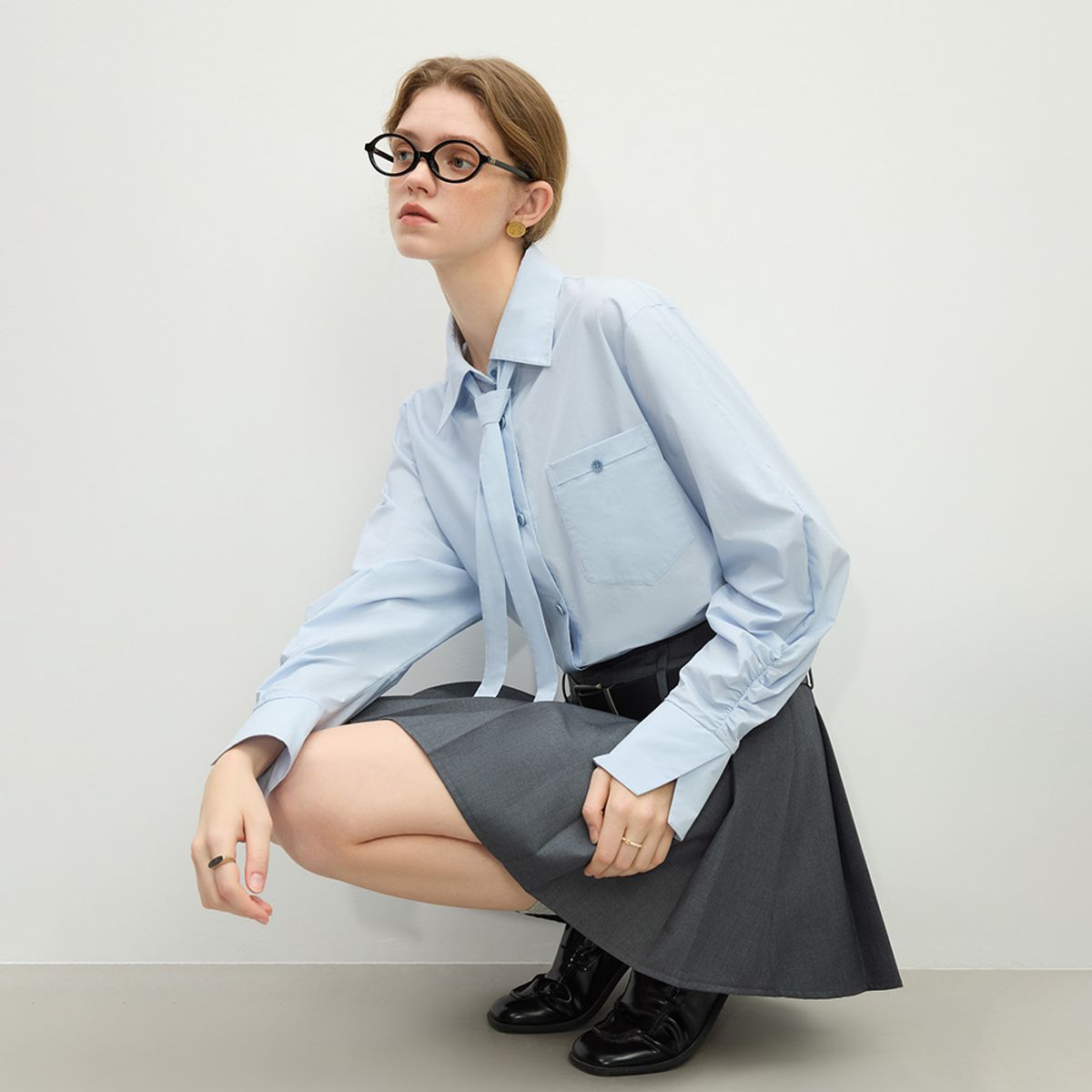 웬스데이딜라잇(WEDNESDAY DELIGHT) WD_Cotton tie set shirt_2color