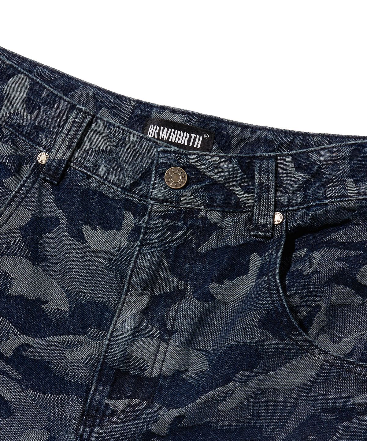 브라운브레스(BROWNBREATH) CAMO BIG POCKET DENIM PANTS - INDIGO