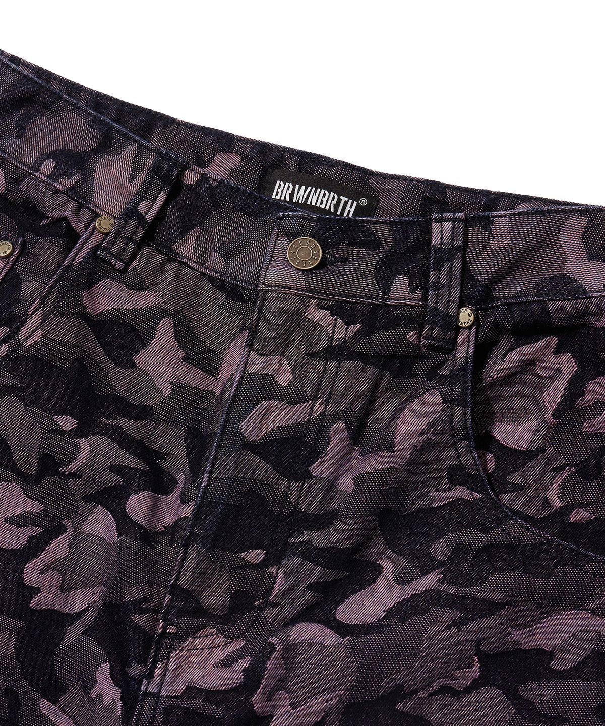 브라운브레스(BROWNBREATH) CAMO BIG POCKET DENIM PANTS - BURGUNDY
