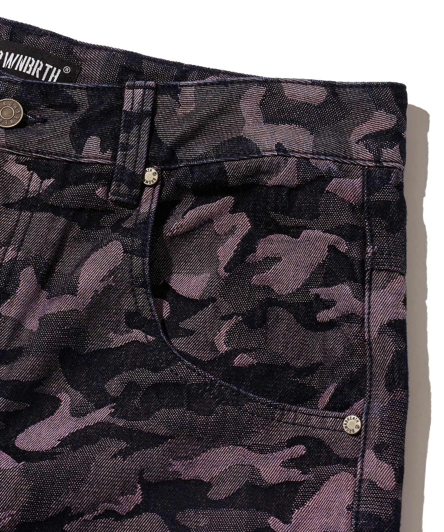MUSINSA | BROWNBREATH CAMO BIG POCKET DENIM PANTS - BURGUNDY
