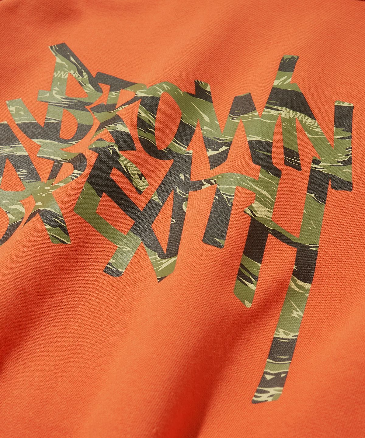 브라운브레스(BROWNBREATH) TIGER CAMO TAG HOODIE - ORANGE