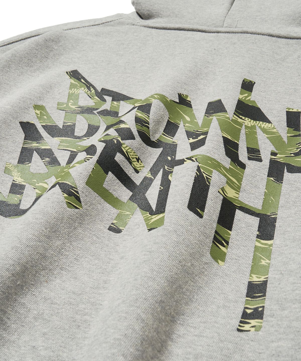 브라운브레스(BROWNBREATH) TIGER CAMO TAG HOODIE - MELANGE GREY