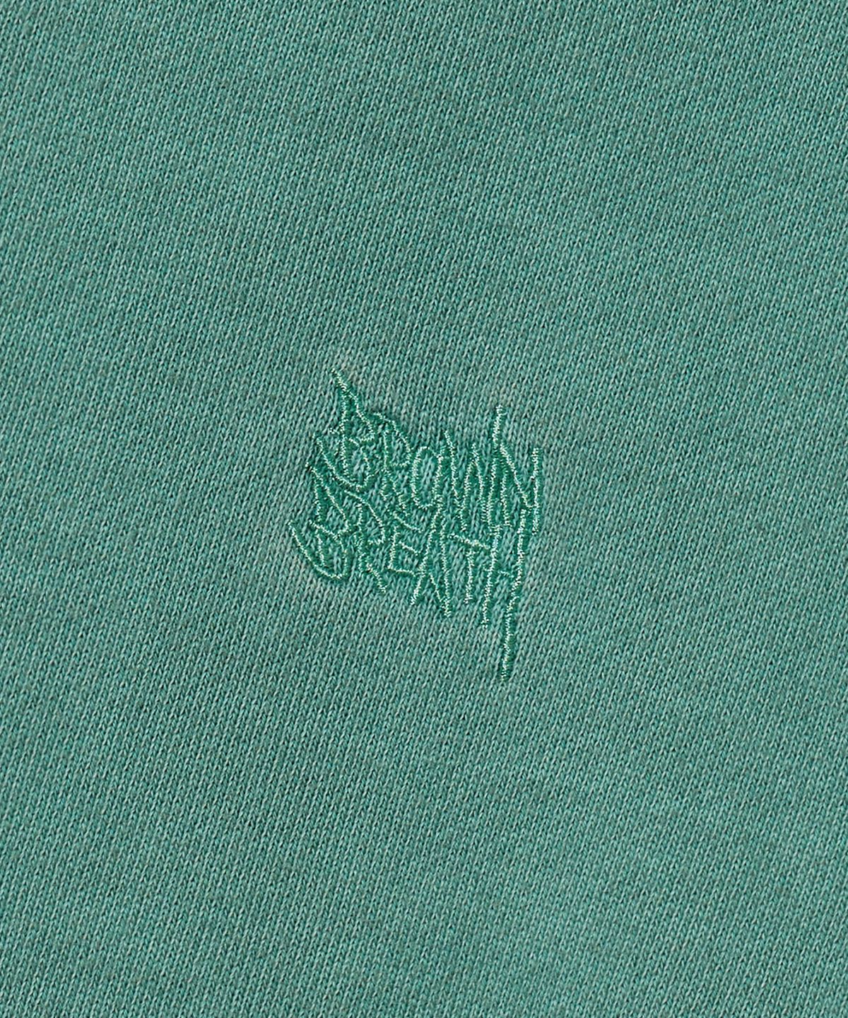 브라운브레스(BROWNBREATH) PIGMENT TAG HOODIE - BLUE GREEN