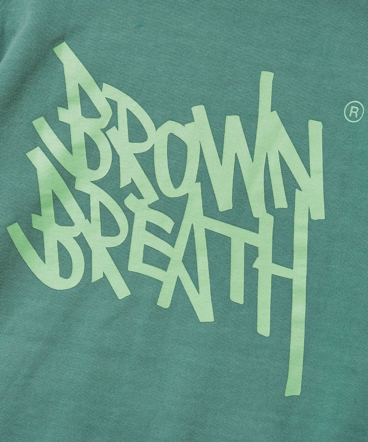 브라운브레스(BROWNBREATH) PIGMENT TAG HOODIE - BLUE GREEN