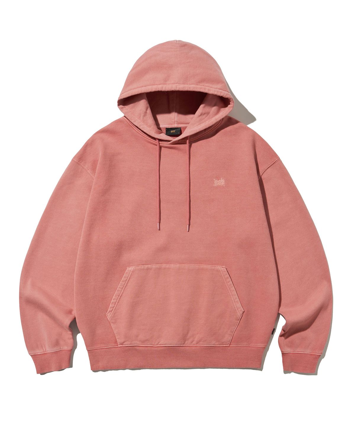 브라운브레스(BROWNBREATH) PIGMENT TAG HOODIE - INDY PINK