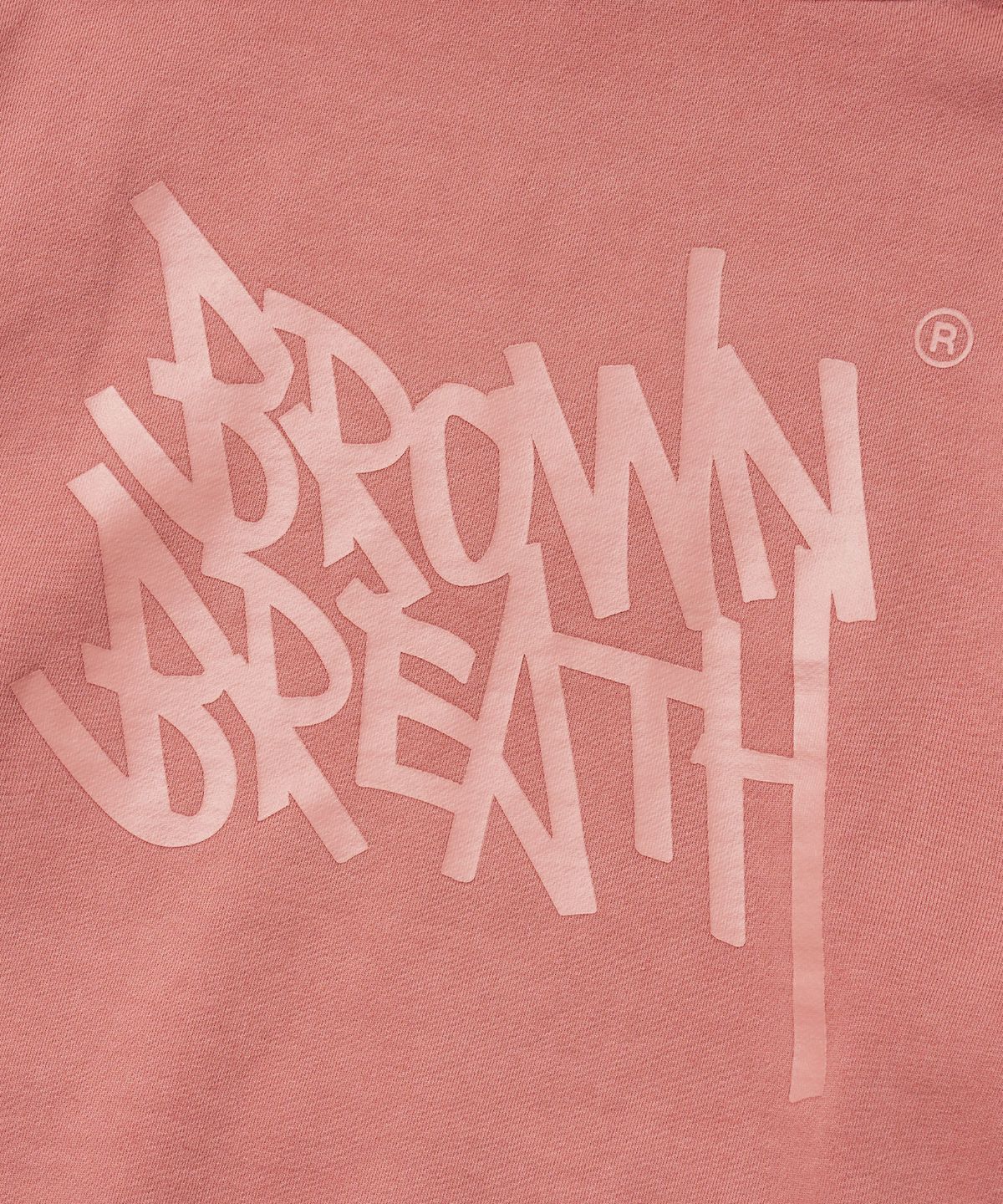 브라운브레스(BROWNBREATH) PIGMENT TAG HOODIE - INDY PINK