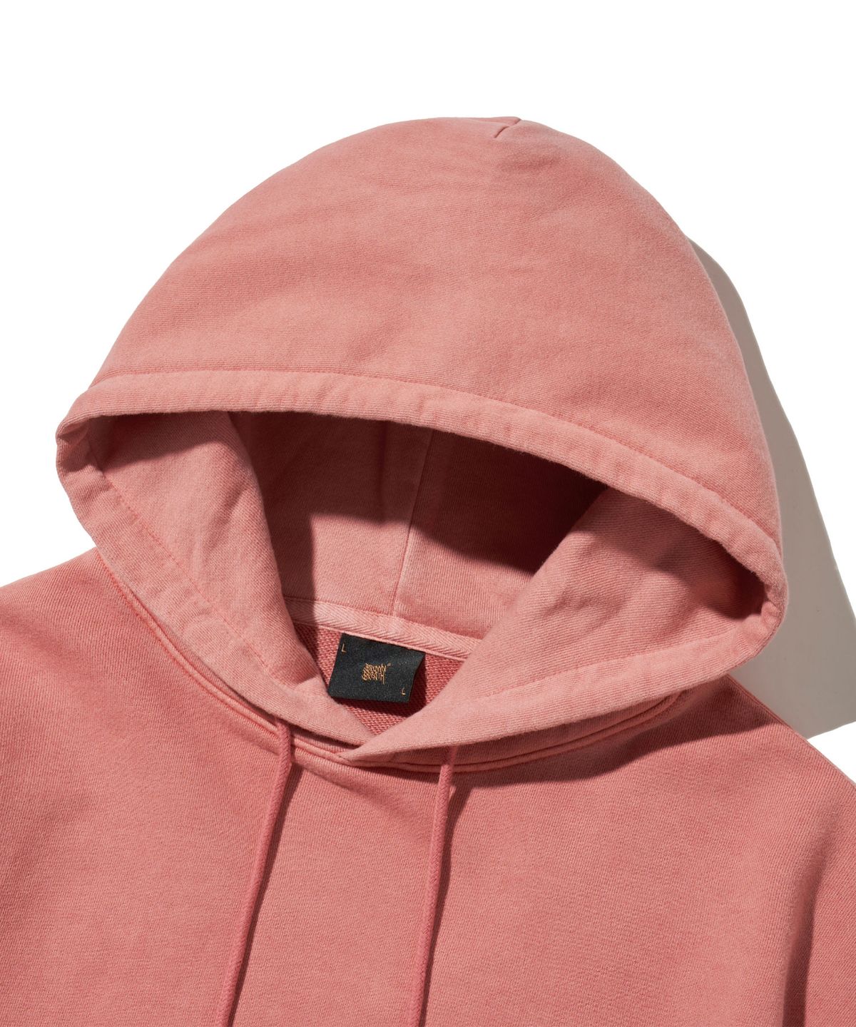 브라운브레스(BROWNBREATH) PIGMENT TAG HOODIE - INDY PINK