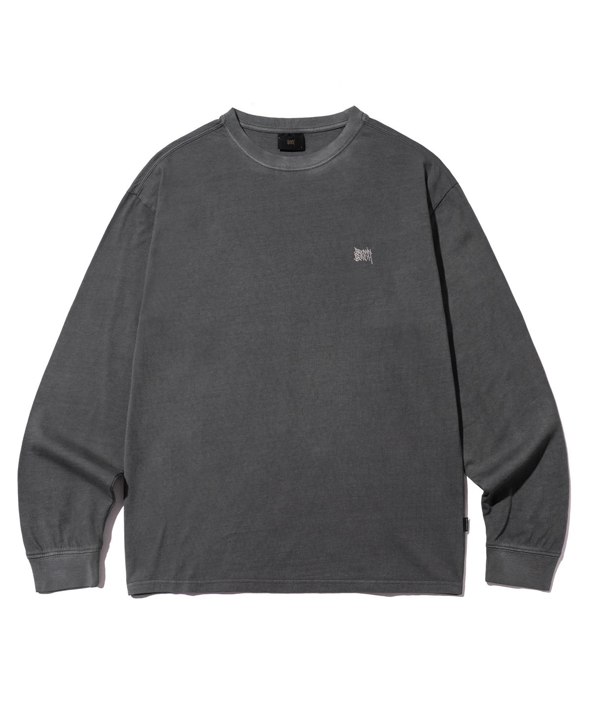 브라운브레스(BROWNBREATH) TAG PIGMENT LONGSLEEVE - CHARCOAL