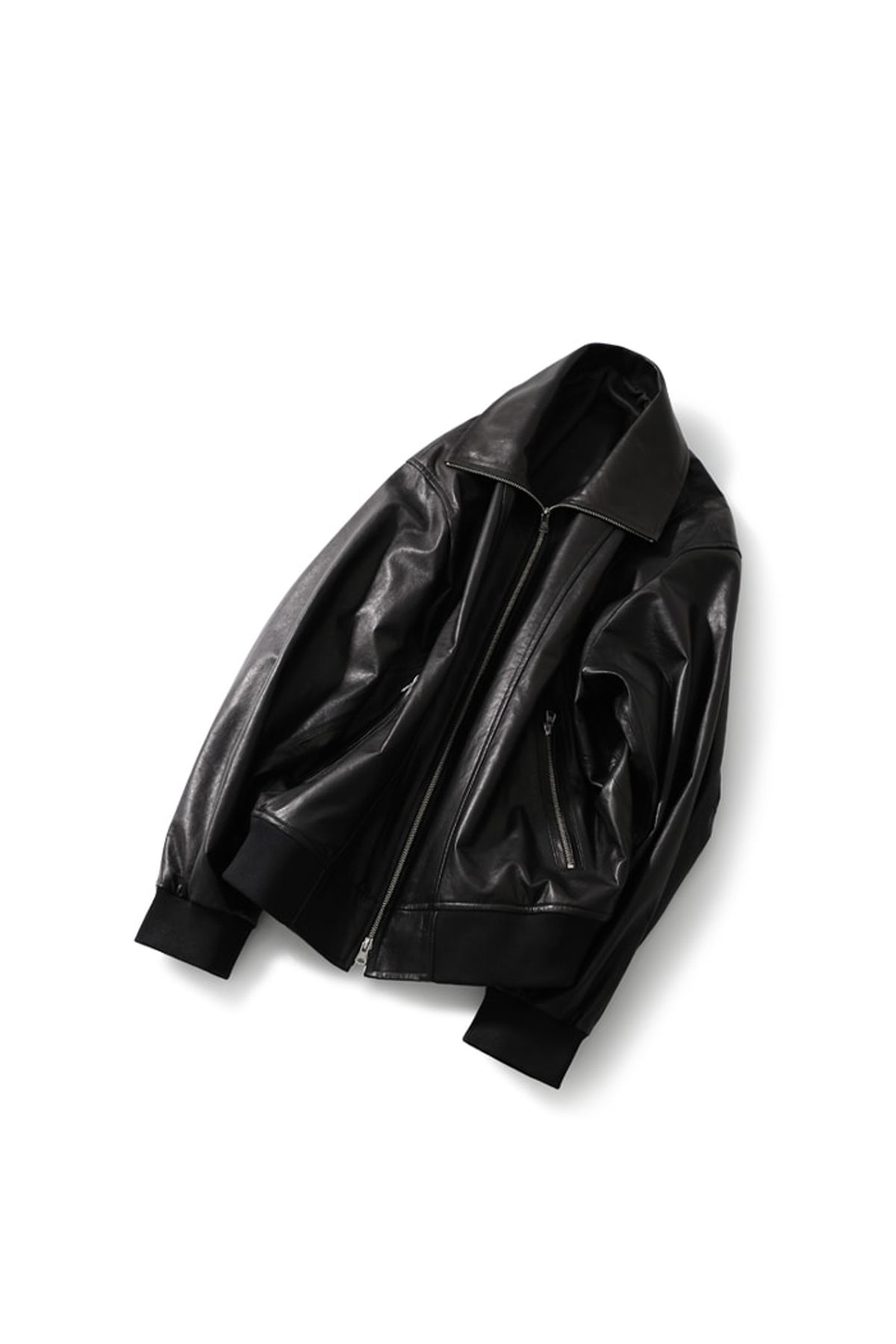 홀리선(HORLISUN) Capital Leather Zip up Jacket Black