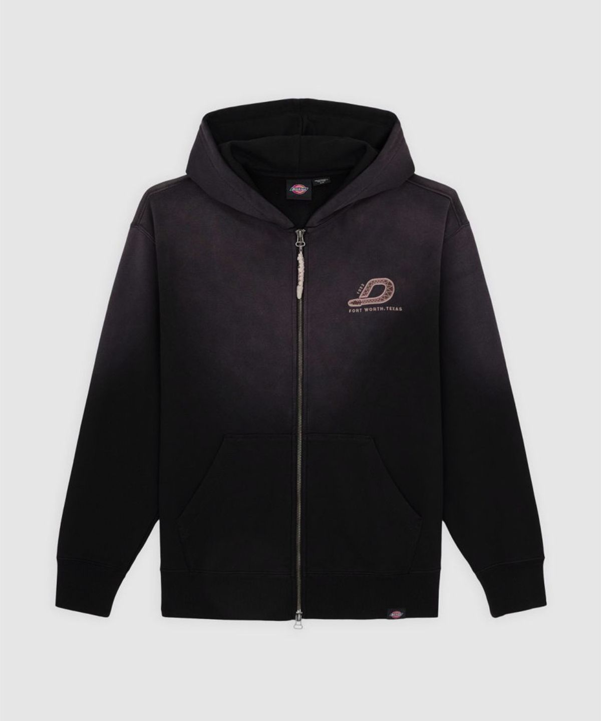 디키즈(DICKIES) 워시드 스네이크 후드 집업 Black