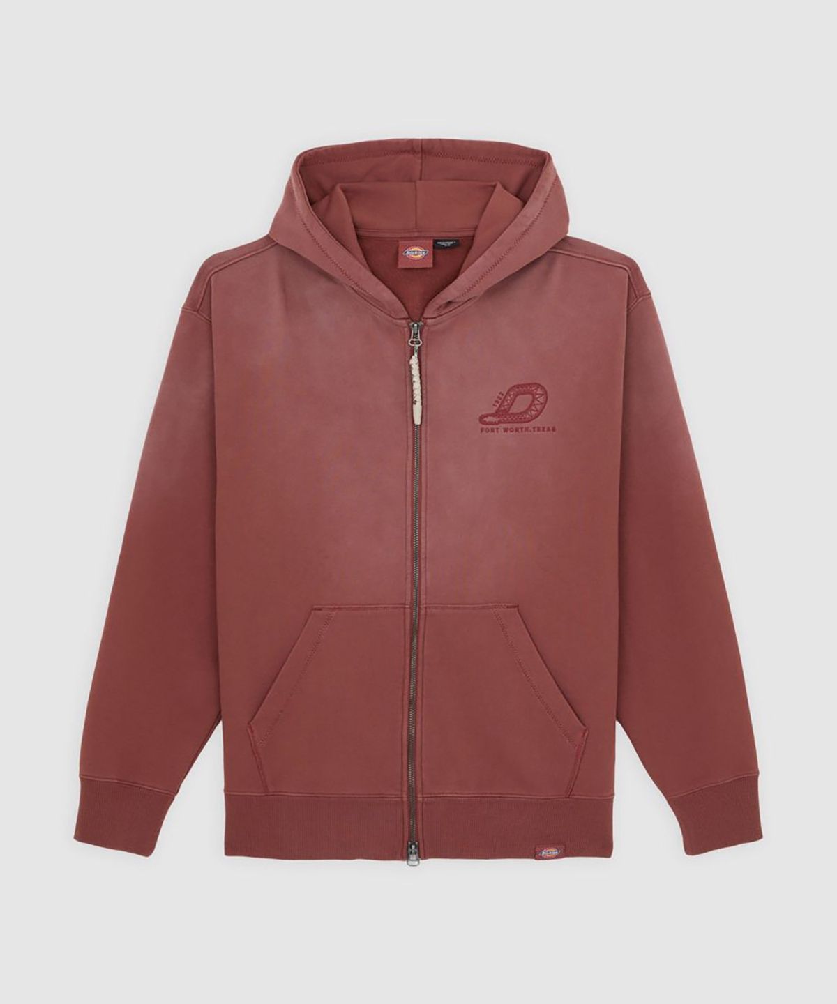 디키즈(DICKIES) 워시드 스네이크 후드 집업 Mahogany