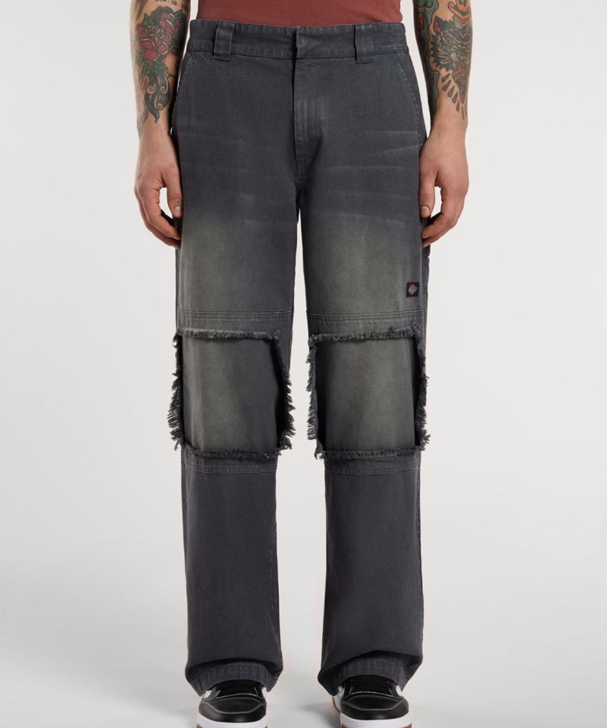디키즈(DICKIES) 워시드 스네이크 더블니 팬츠 Black