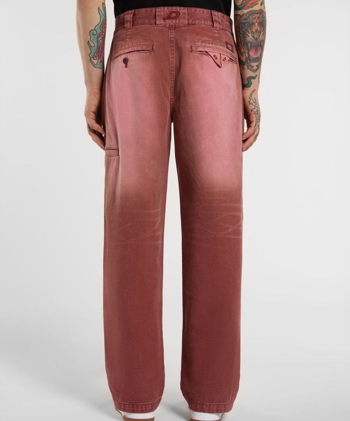 디키즈(DICKIES) 워시드 스네이크 더블니 팬츠 Mahogany