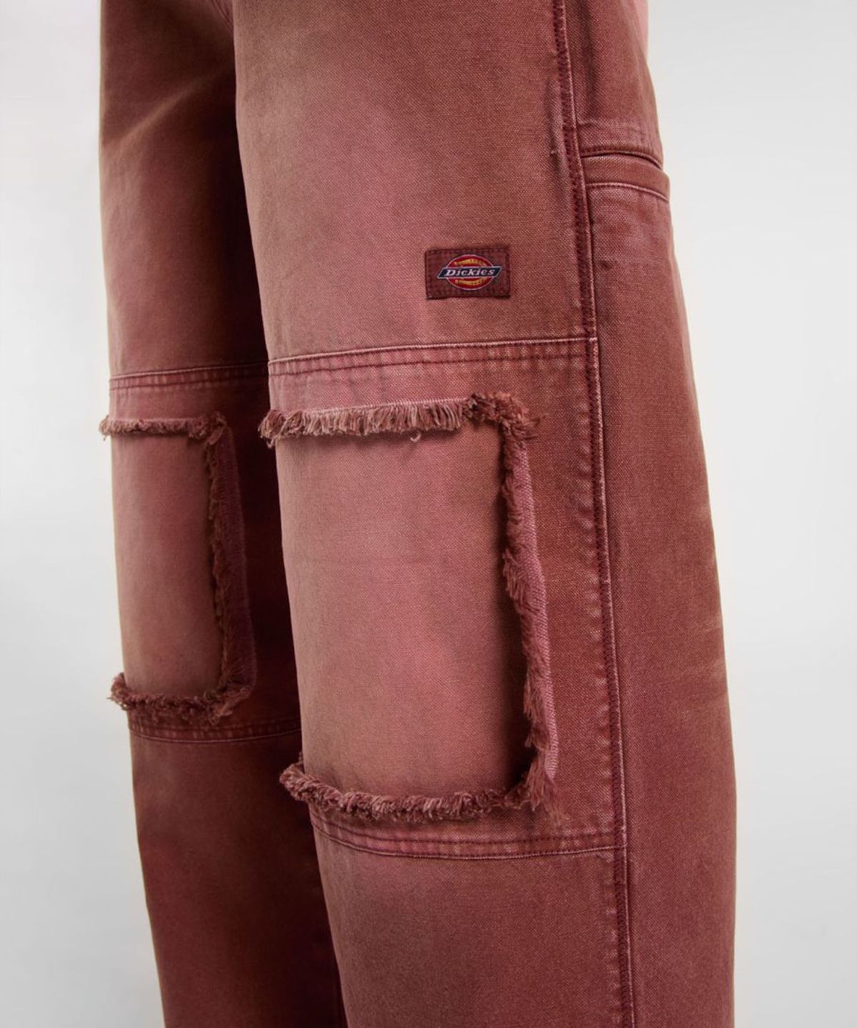 디키즈(DICKIES) 워시드 스네이크 더블니 팬츠 Mahogany