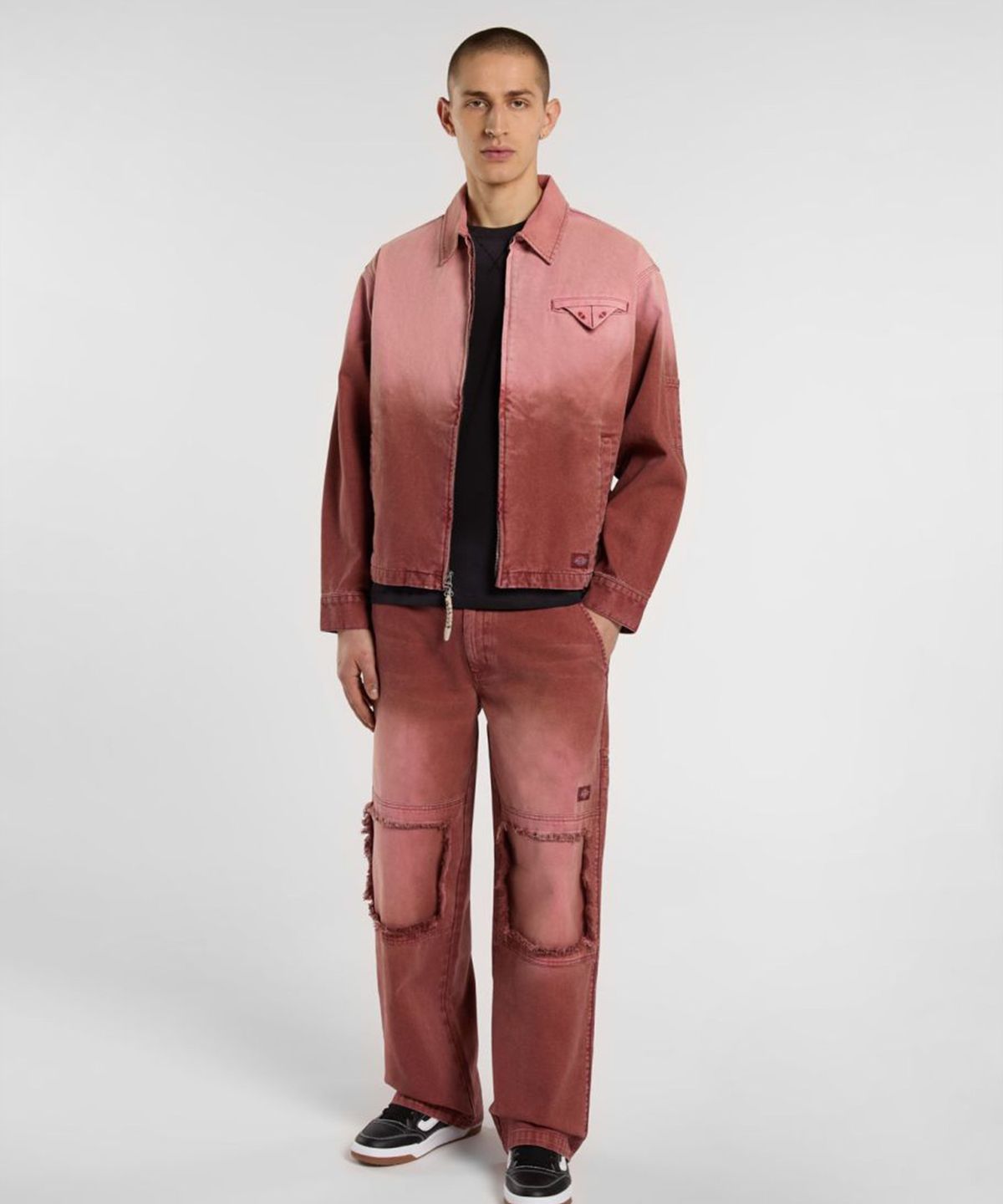 디키즈(DICKIES) 워시드 스네이크 아이젠하워 재킷 Mahogany