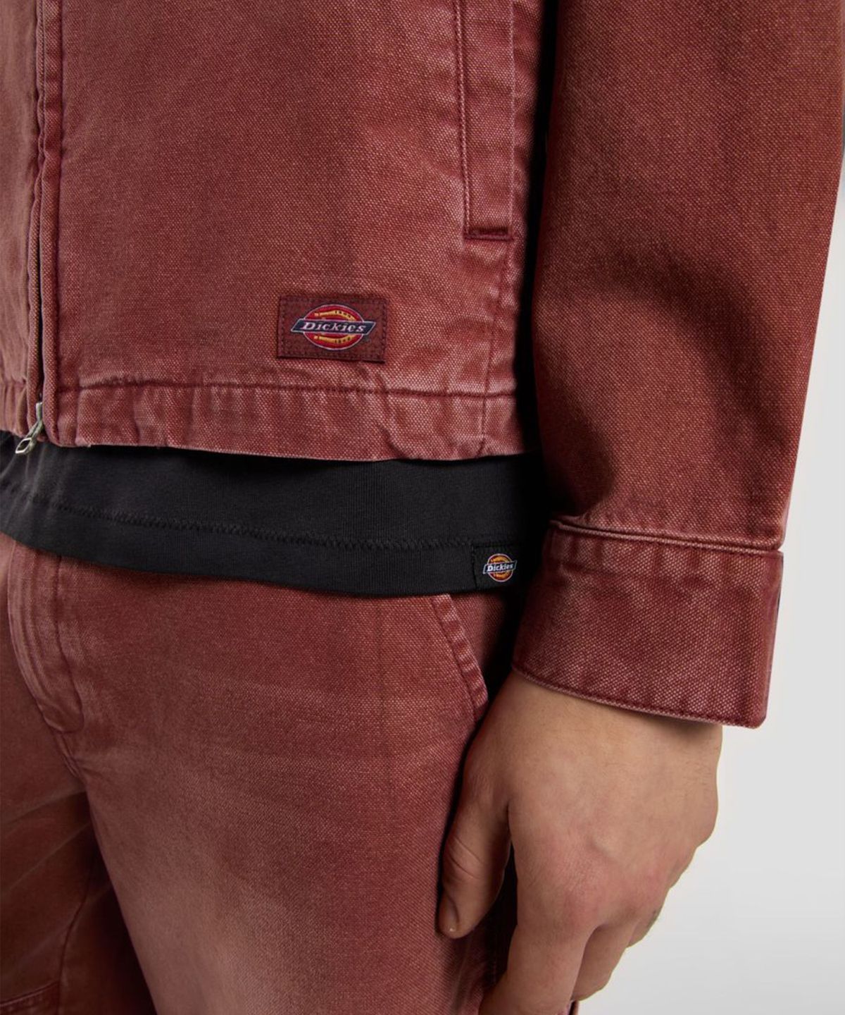 디키즈(DICKIES) 워시드 스네이크 아이젠하워 재킷 Mahogany