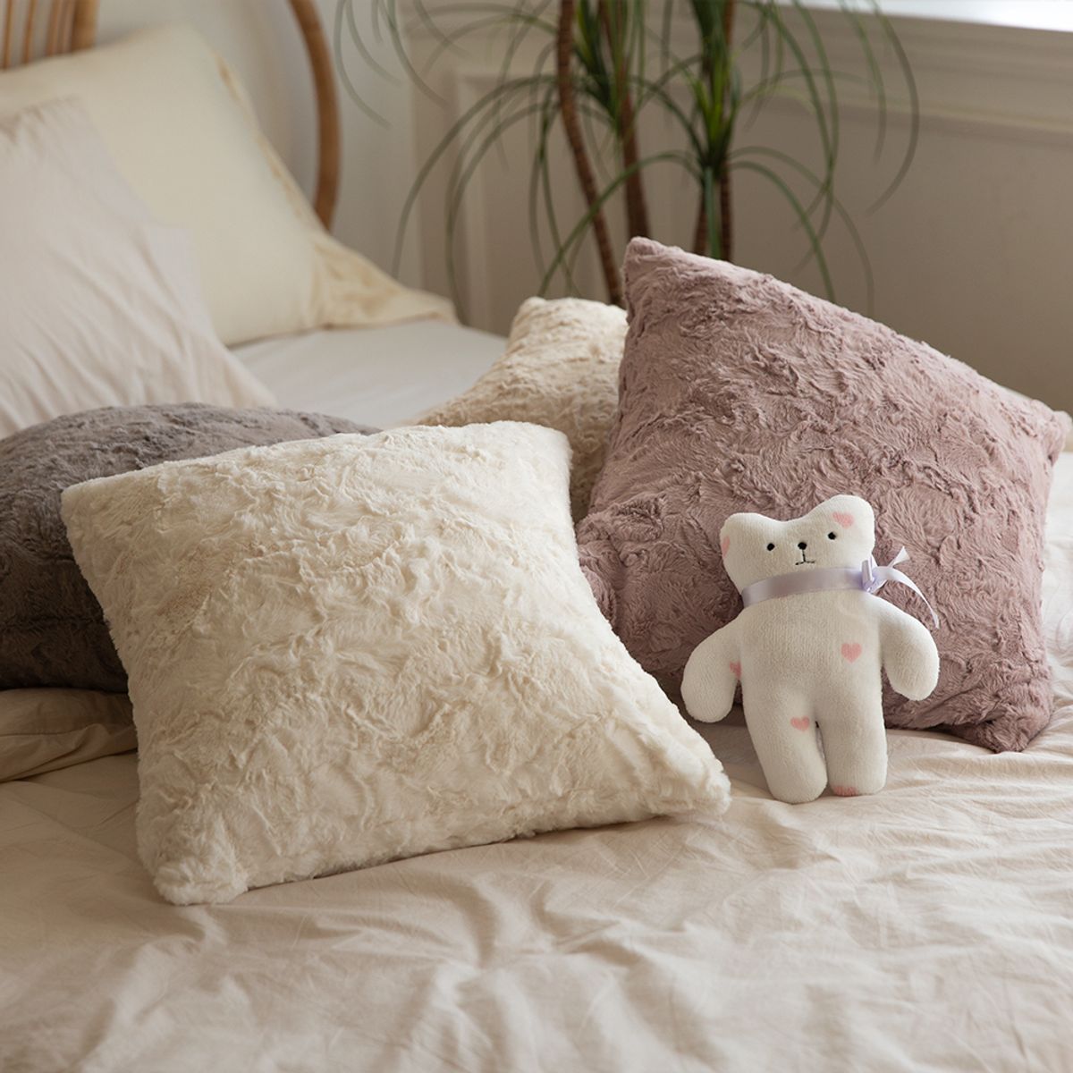 쿠션이야기(CUSHIONSTORY) 포근한 포포 쿠션 커버 화이트
