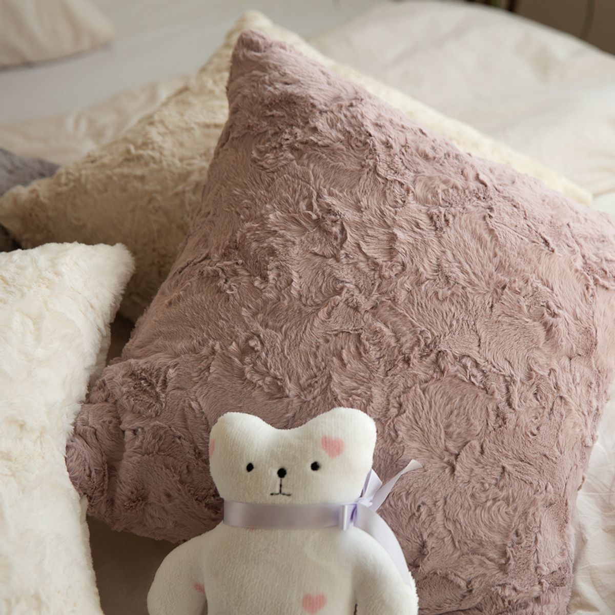 쿠션이야기(CUSHIONSTORY) 포근한 포포 쿠션 커버 화이트
