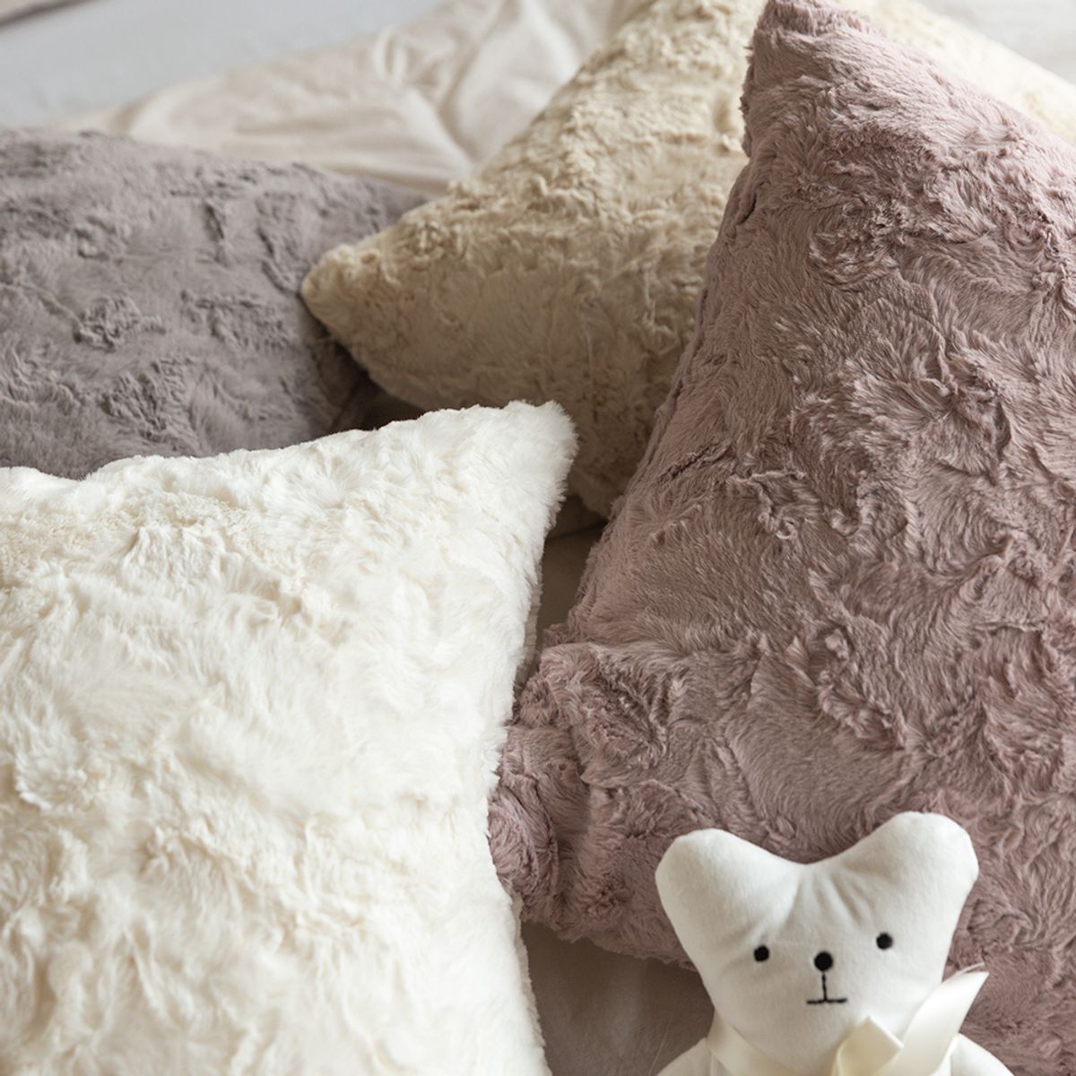쿠션이야기(CUSHIONSTORY) 포근한 포포 쿠션 커버 화이트