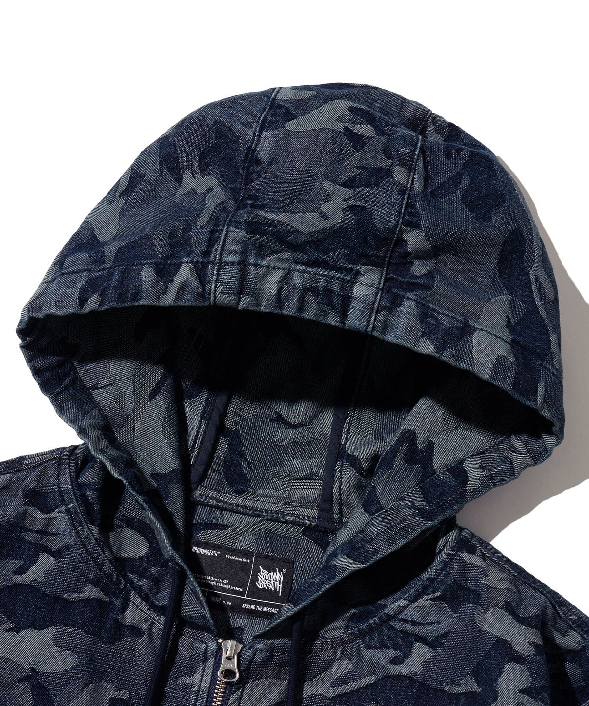 브라운브레스(BROWNBREATH) JACQUARD DENIM JACKET - INDIGO