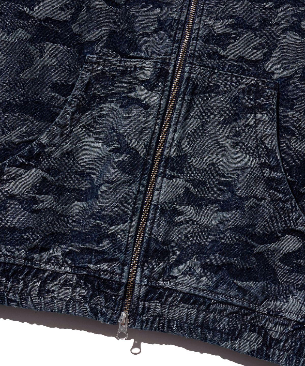 브라운브레스(BROWNBREATH) JACQUARD DENIM JACKET - INDIGO