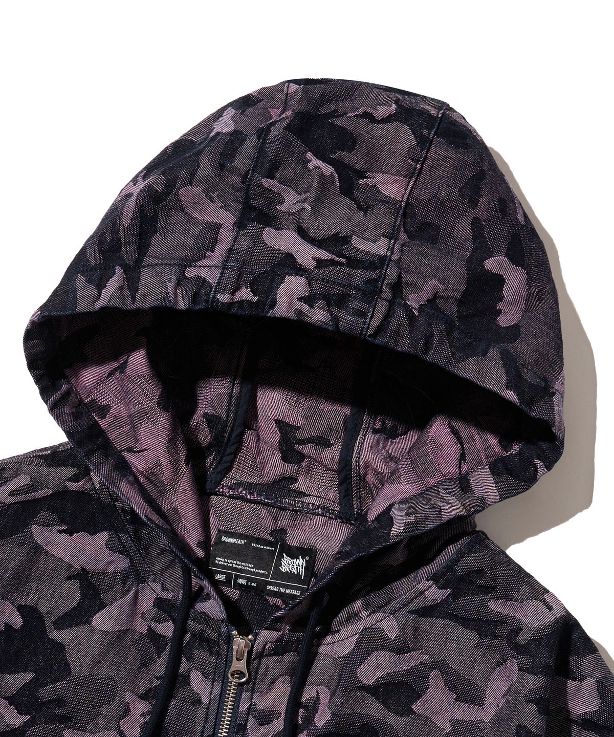 브라운브레스(BROWNBREATH) JACQUARD DENIM JACKET - BURGUNDY