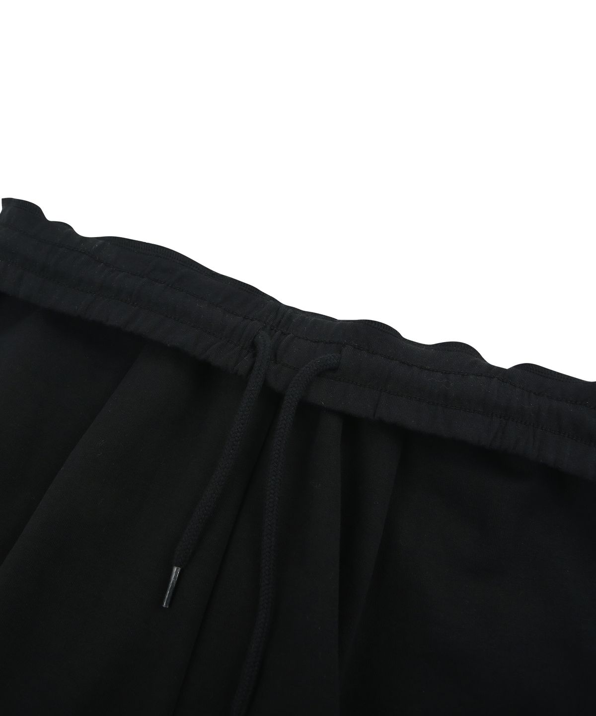 돌핀웨이브어패럴(DOLPHIN WAVE APPAREL) 돌핀 아치로고 실리콘프린트 원턱 스웨트 쇼츠 블랙