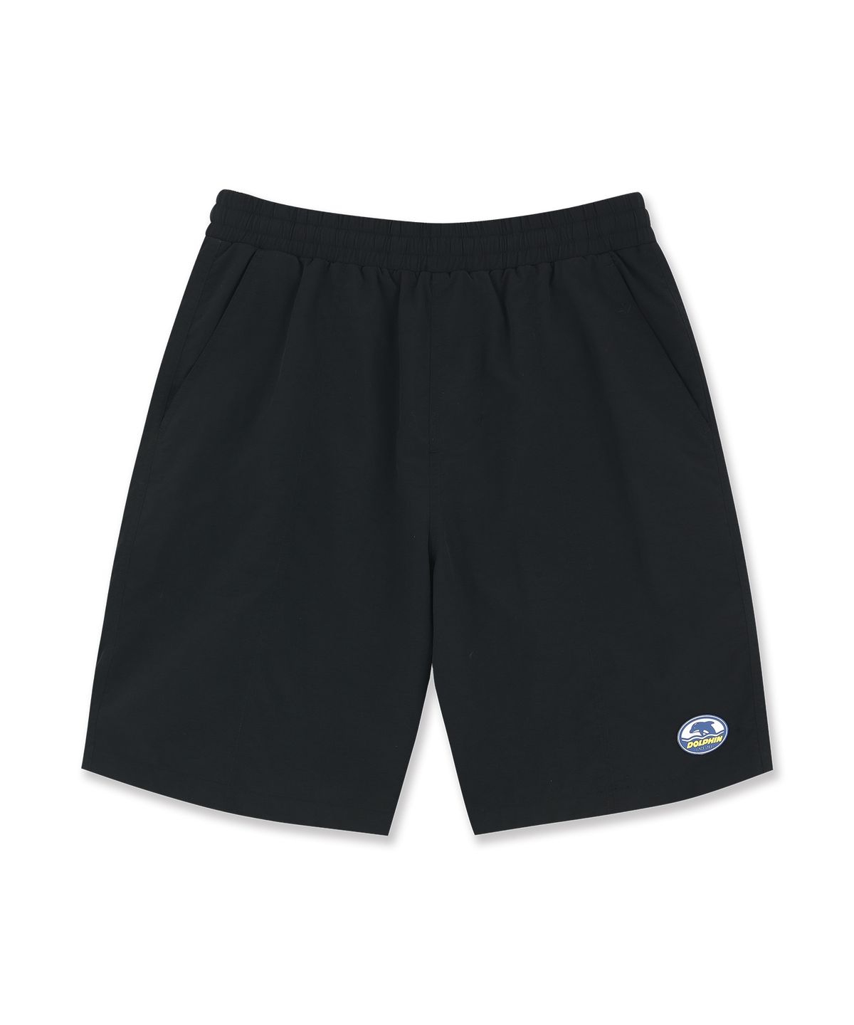 돌핀웨이브어패럴(DOLPHIN WAVE APPAREL) 돌핀 실리콘와펜 루즈핏 타슬란 반바지 블랙