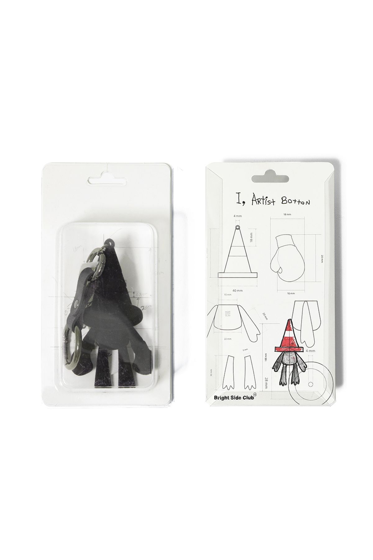 홀리선(HORLISUN) 25 B.S.C Artist Botton Boxer Keyring All Black