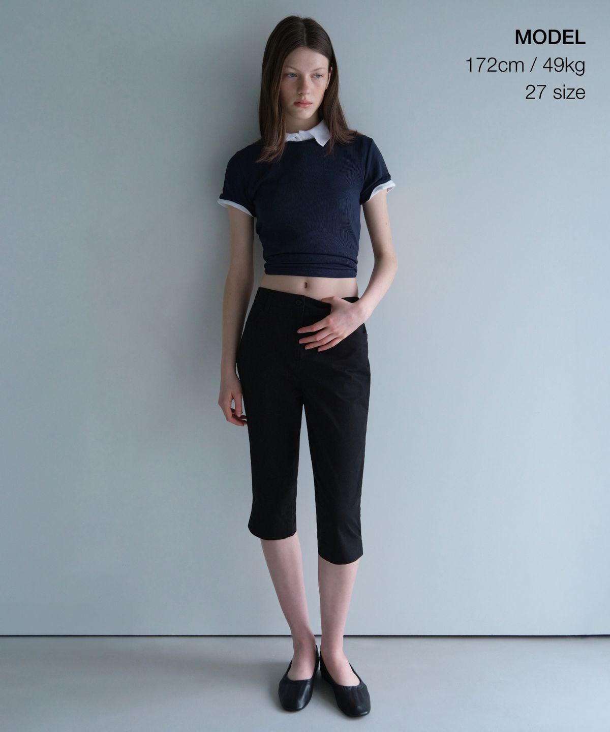 무신사 스탠다드 우먼(MUSINSA STANDARD WOMAN) 우먼즈 코튼 카프리 팬츠 [블랙]