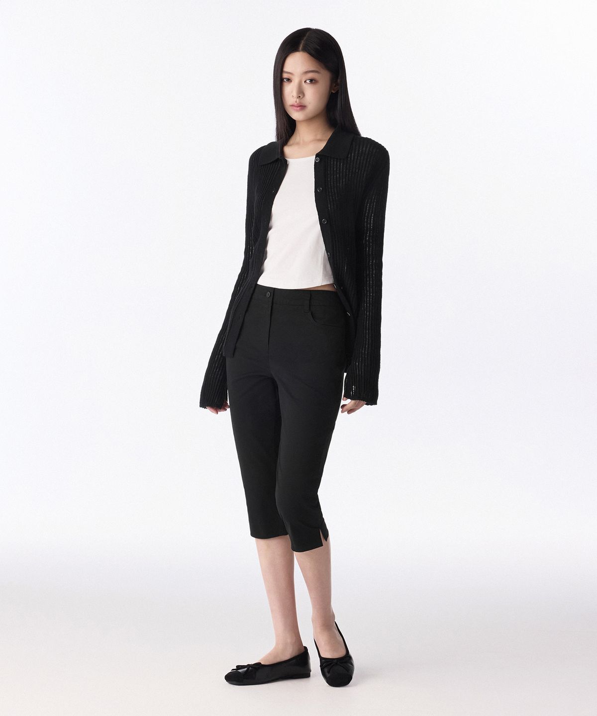 무신사 스탠다드 우먼(MUSINSA STANDARD WOMAN) 우먼즈 코튼 카프리 팬츠 [블랙]