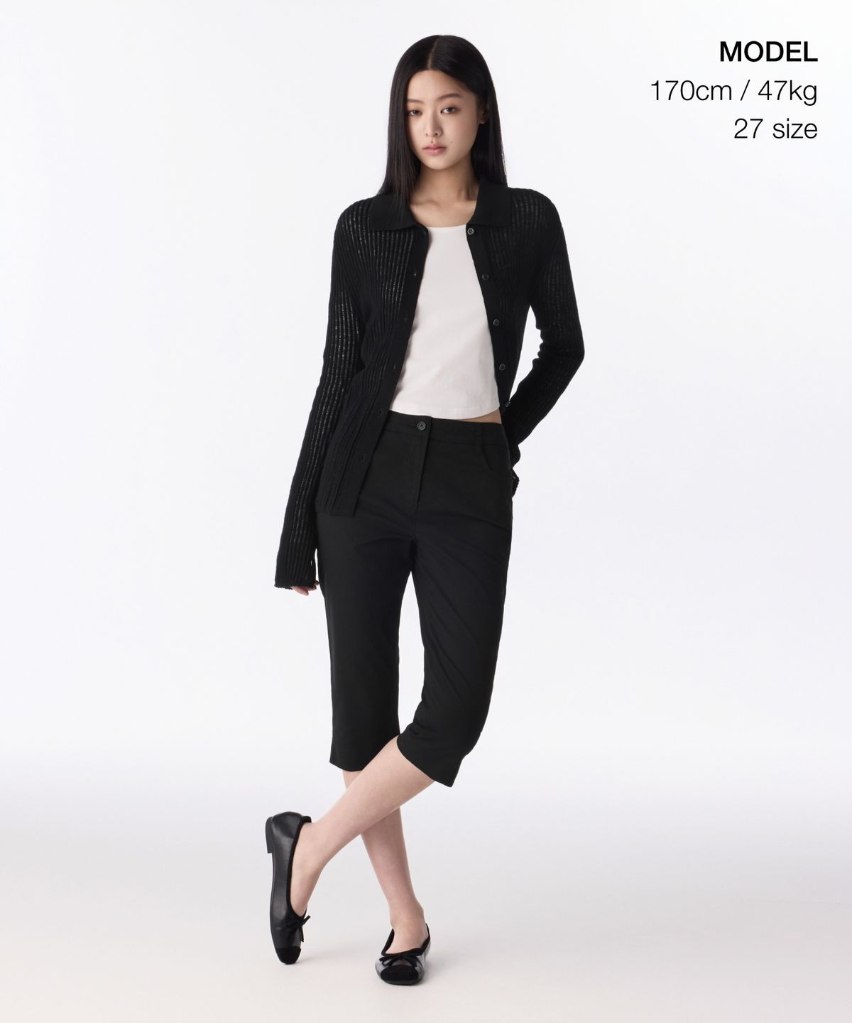 무신사 스탠다드 우먼(MUSINSA STANDARD WOMAN) 우먼즈 코튼 카프리 팬츠 [블랙]