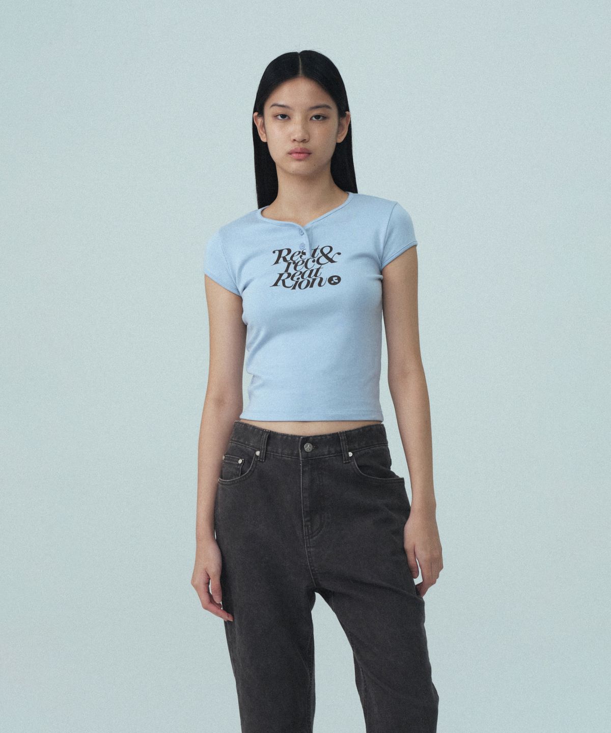 레스트앤레크레이션(REST&RECREATION) CAP SLEEVE T-SHIRT - SKY BLUE