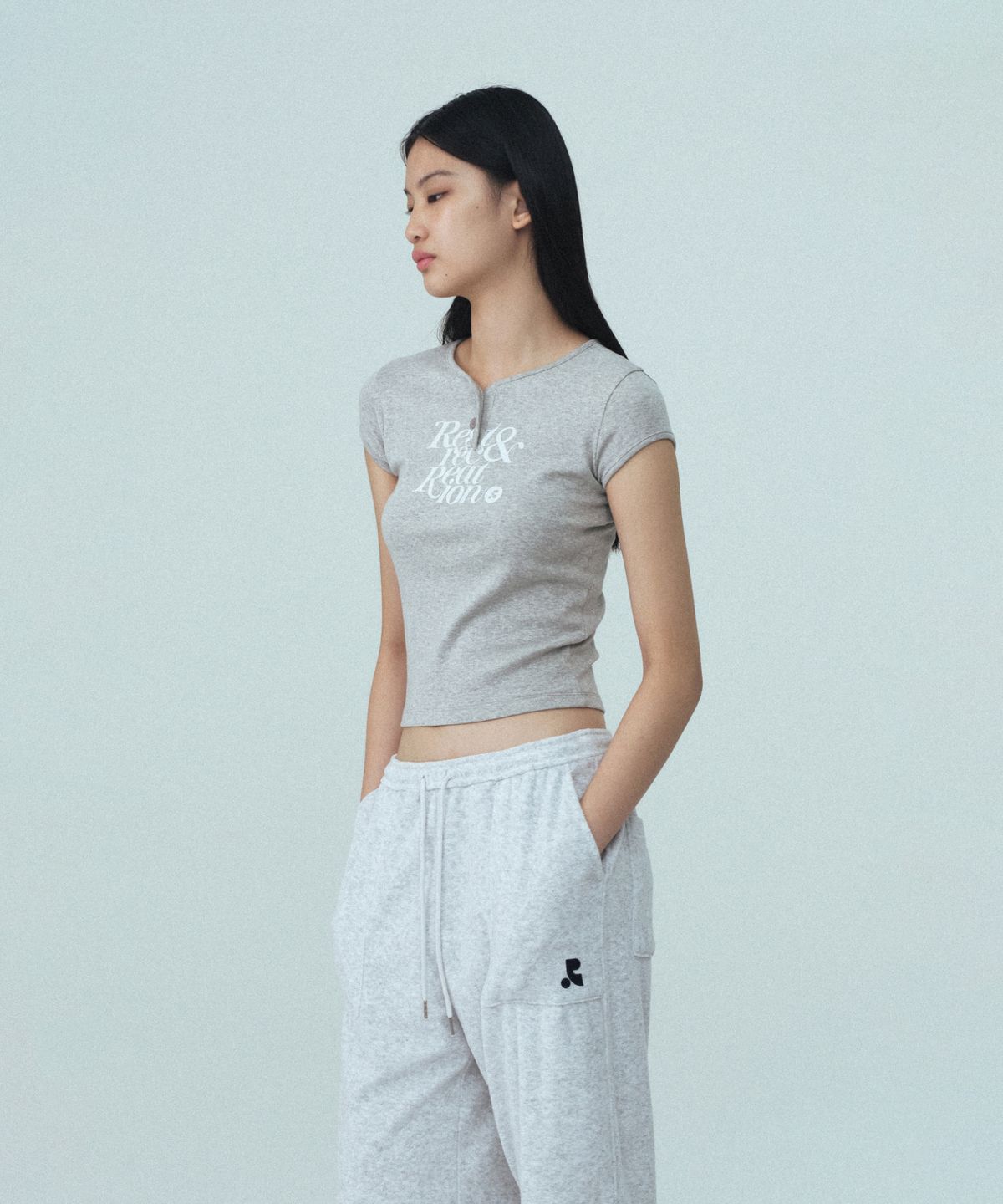레스트앤레크레이션(REST&RECREATION) CAP SLEEVE T-SHIRT - GREY