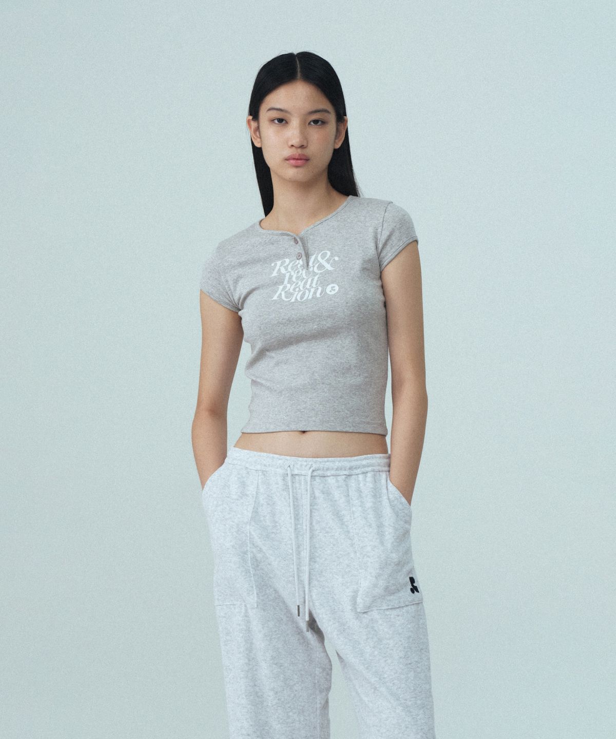 레스트앤레크레이션(REST&RECREATION) CAP SLEEVE T-SHIRT - GREY
