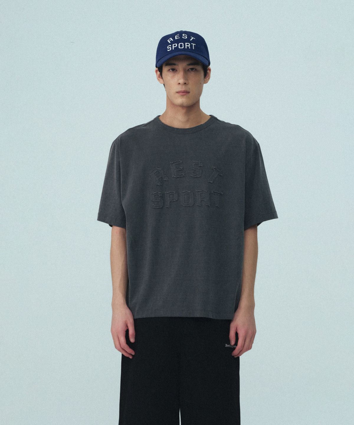 레스트앤레크레이션(REST&RECREATION) RS PIGMENT T-SHIRT - CHARCOAL