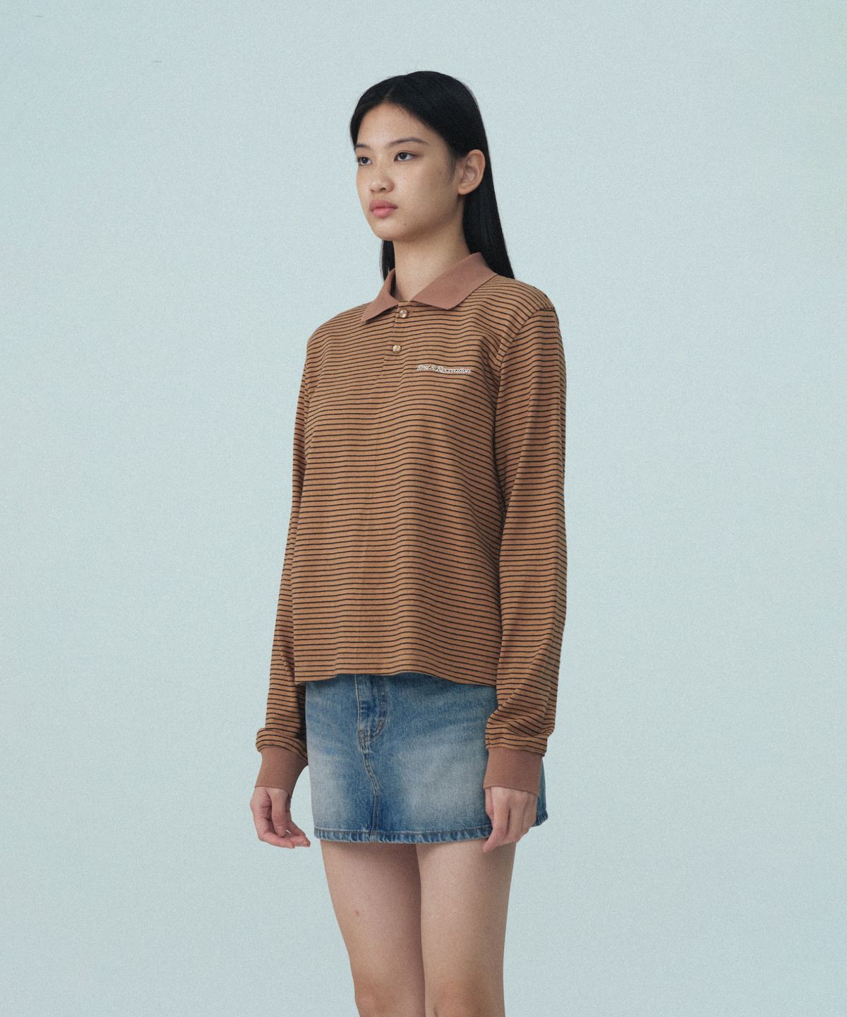 레스트앤레크레이션(REST&RECREATION) STRIPE PK T-SHIRT - BEIGE