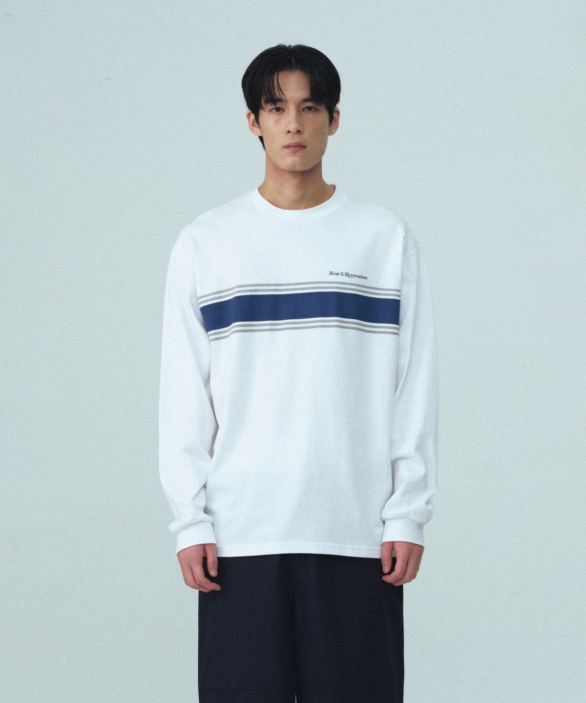 레스트앤레크레이션(REST&RECREATION) CREWNECK LONG SLEEVE T-SHIRT - WHITE