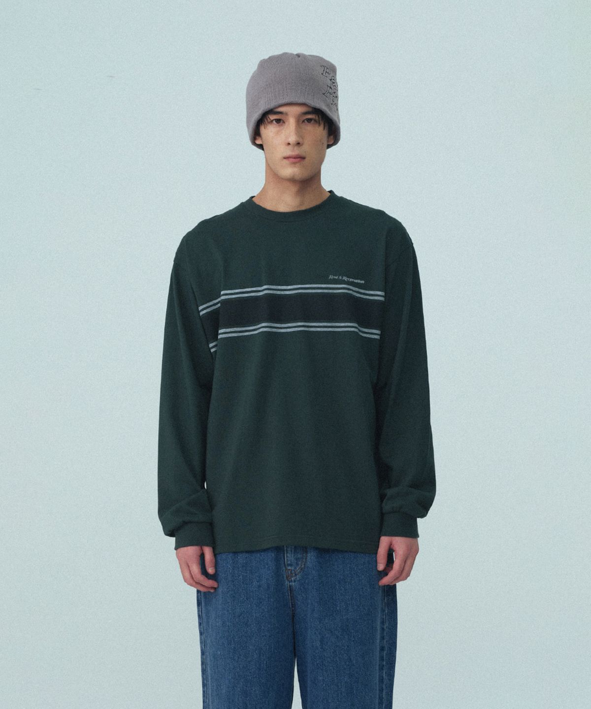 레스트앤레크레이션(REST&RECREATION) CREWNECK LONG SLEEVE T-SHIRT - GREEN