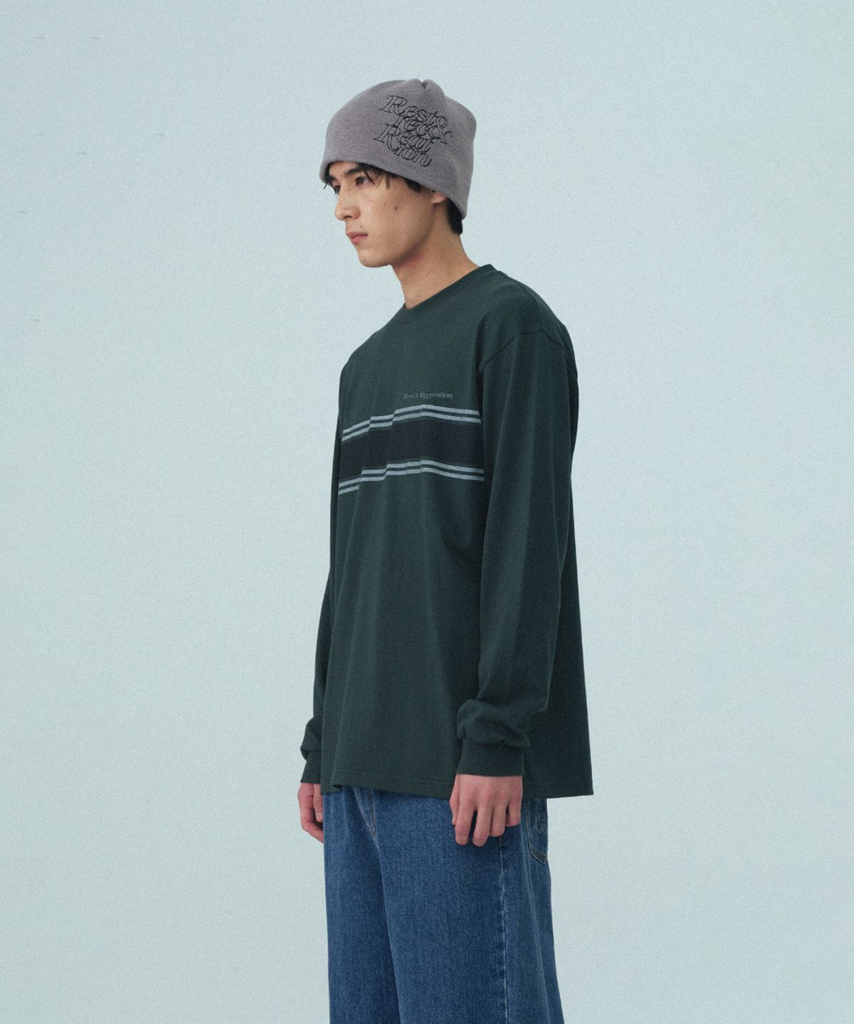 레스트앤레크레이션(REST&RECREATION) CREWNECK LONG SLEEVE T-SHIRT - GREEN