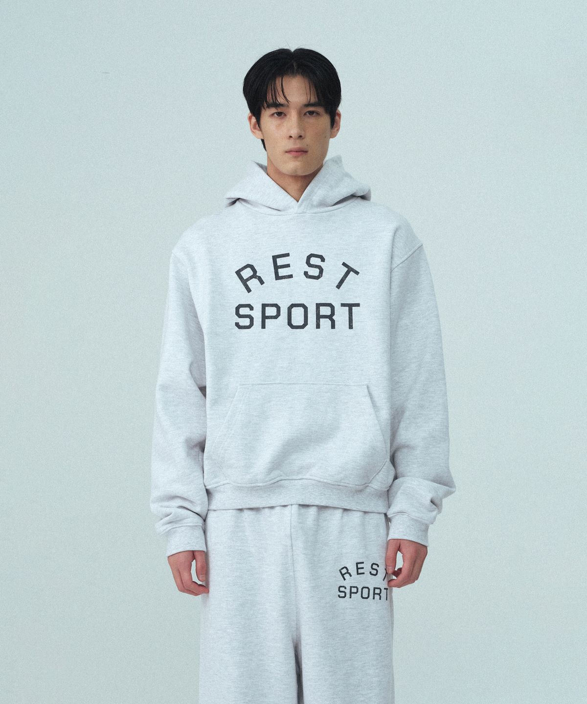 레스트앤레크레이션(REST&RECREATION) RS LOGO HOODIE - LIGHT GREY