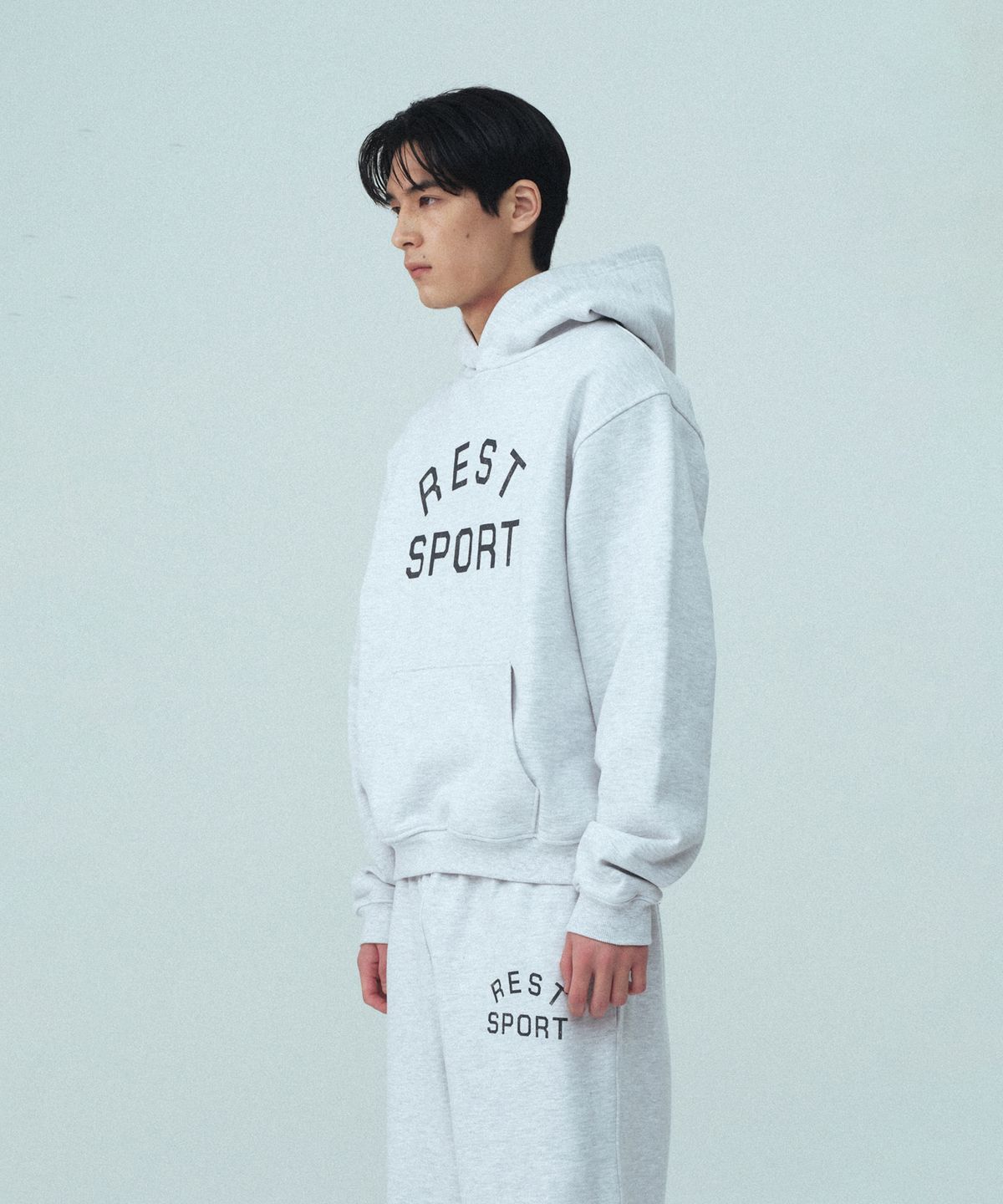 레스트앤레크레이션(REST&RECREATION) RS LOGO HOODIE - LIGHT GREY