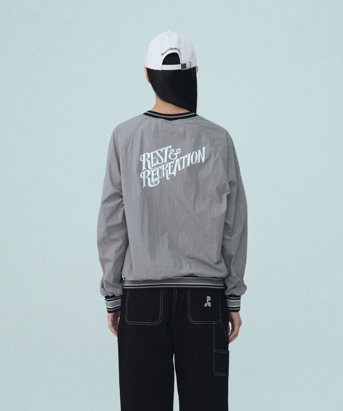 레스트앤레크레이션(REST&RECREATION) V-NECK WIND SHIRT - GREY