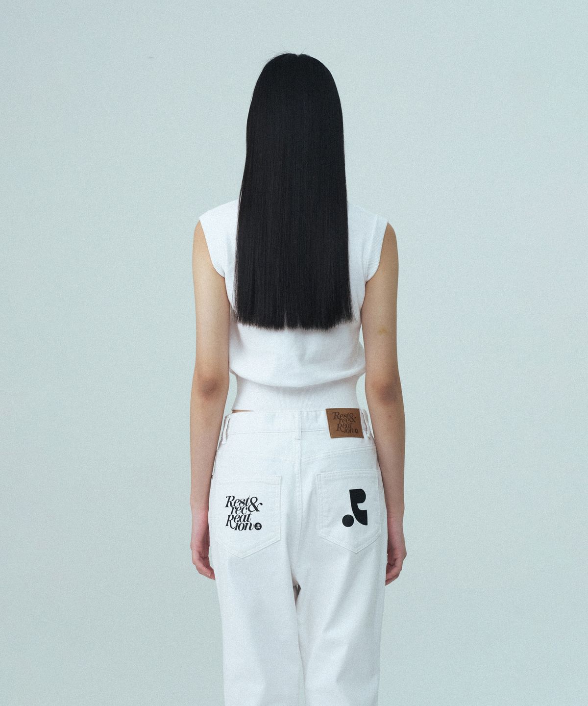 레스트앤레크레이션(REST&RECREATION) DOUBLE LINE KNIT VEST - IVORY